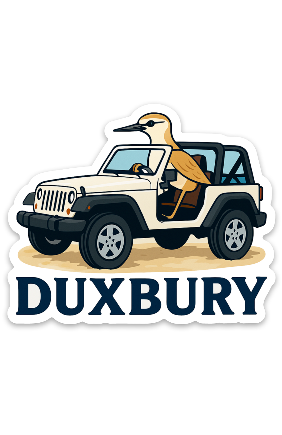 Plovers Don’t Brake – Duxbury Beach Sticker (3″ Waterproof Vinyl)