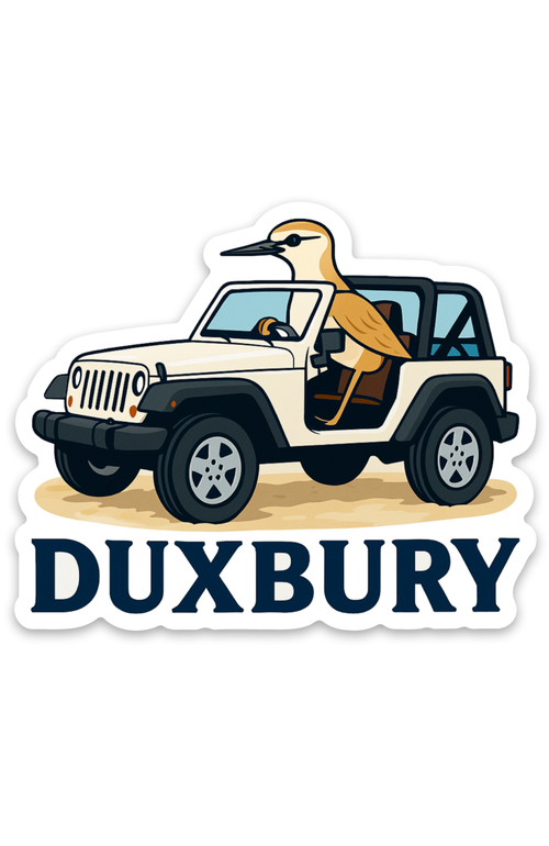Plovers Don’t Brake – Duxbury Beach Sticker (3″ Waterproof Vinyl)